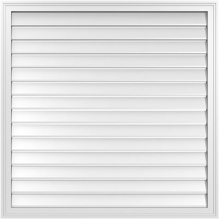 Ekena Millwork Vertical Surface Mount PVC Gable Vent: Functional, w/ 2"W x 1-1/2"P Brickmould Frame, 42"W x 42"H GVPVE42X4202SF